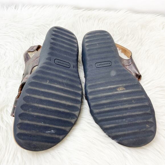 Rockport 8.5 Womens Brown Metallic Leather Gladiator Comfort Sandals - Picture 9 of 10